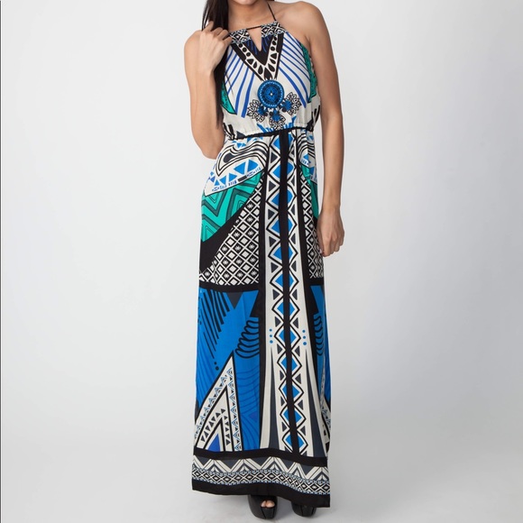 tribal print maxi dress